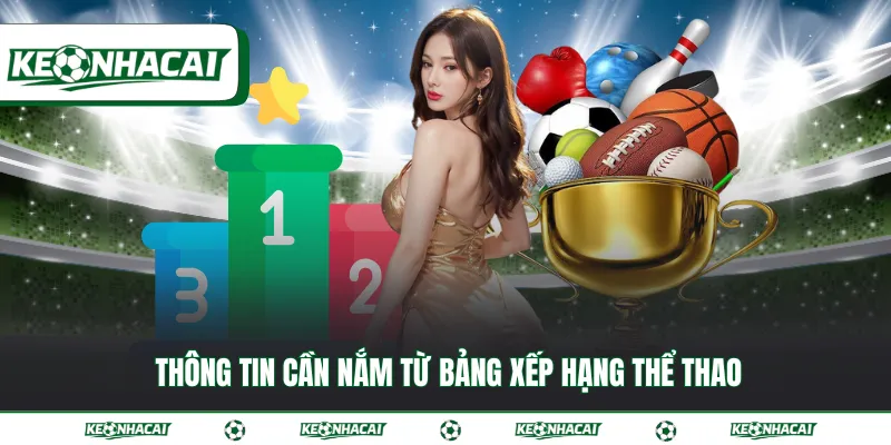 Bảng xếp hạng 3 Thông tin cần nắm từ bảng xếp hạng thể thao