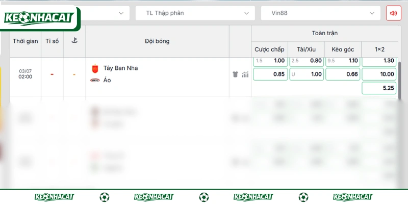 Soi Kèo Tây Ban Nha Vs Áo 06h00, 03/07 Vòng 32 WC 2026 2 Kết quả trận knock out Tây Ban Nha vs Áo gần như đã rõ ràng