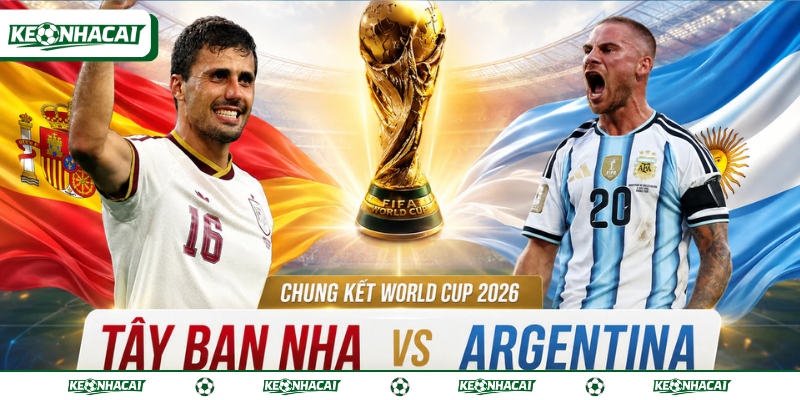 Tây Ban Nha Vs Argentina 02h00, 20/07 - Chung Kết WC 2026 3 Tây Ban Nha Vs Argentina đều sở hữu phong độ ấn tượng