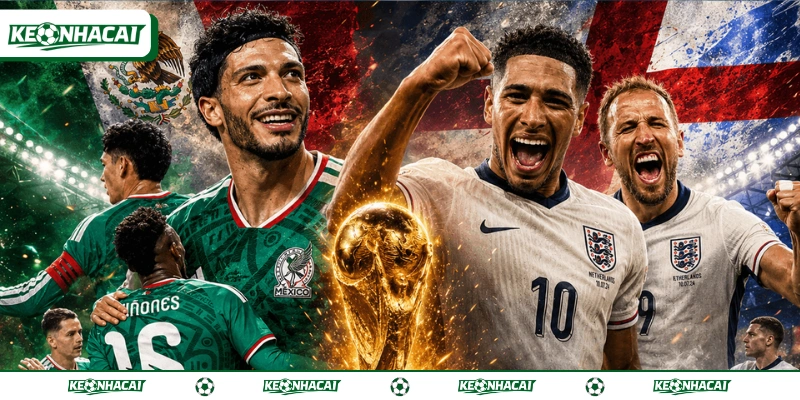 Soi Kèo Mexico Vs Anh 07:00, 06/07 - Vòng 1/8 World Cup 2026 3 Mexico vs Anh tới là bài toán khó dành cho Tam Sư